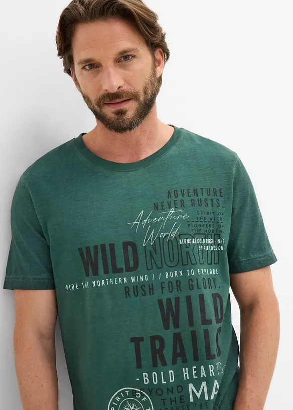 T-shirt in puro cotone biologico con effetto lavato, bonprix