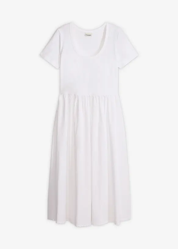 Abito in jersey di materiale misto con maniche corte e tasche, bonprix