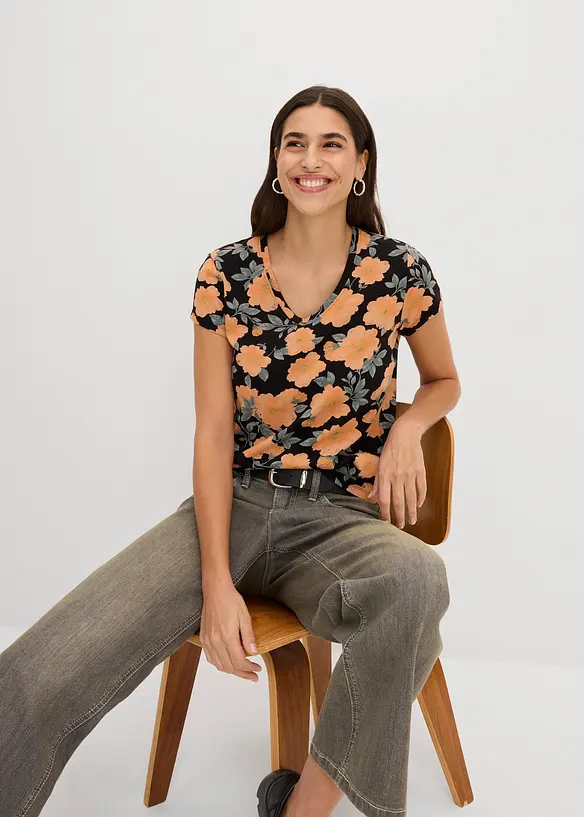 T-shirt in puro cotone, bonprix