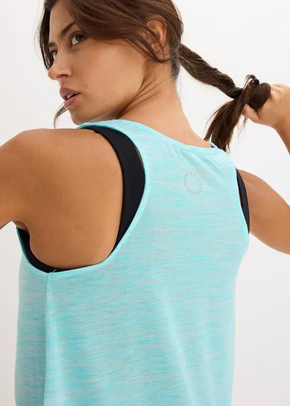 Top leggero per sport con filato fiammato, ad asciugatura rapida, bonprix