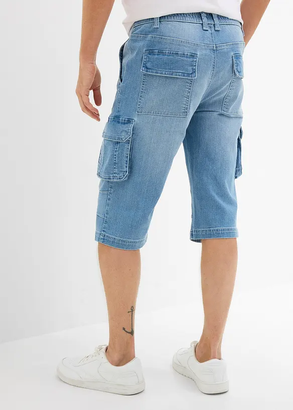 Bermuda lunghi in jeans leggero con vita elastica, regular fit, bonprix