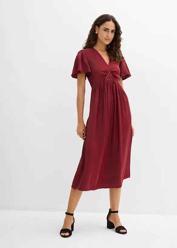 Abito midi in satin lucido, bonprix