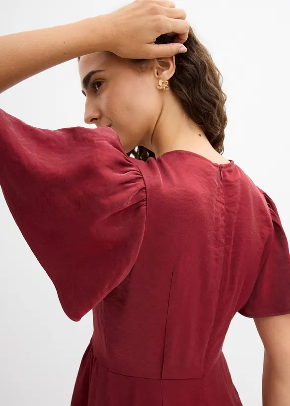 Abito midi in satin lucido, bonprix