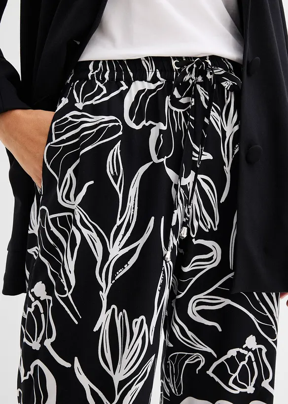 Pantaloni in viscosa con elastico in vita, bonprix