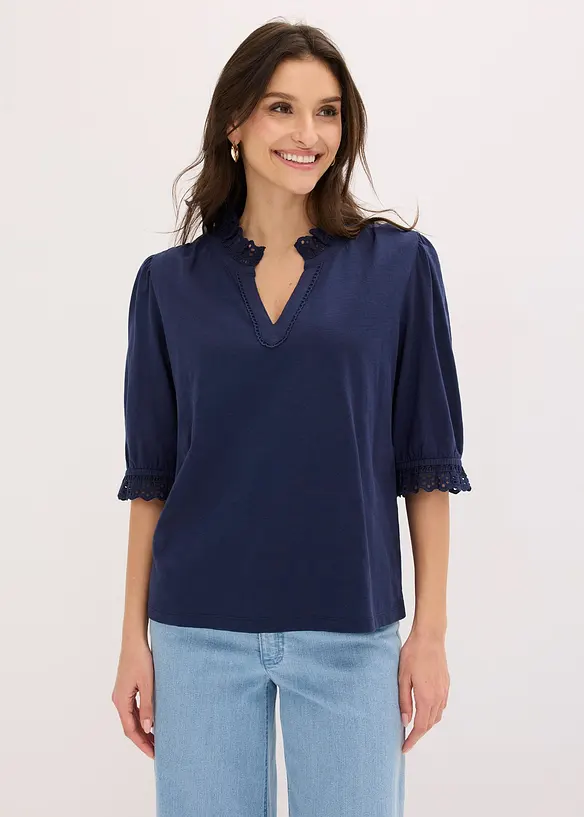 Maglia a maniche lunghe in puro cotone, bonprix