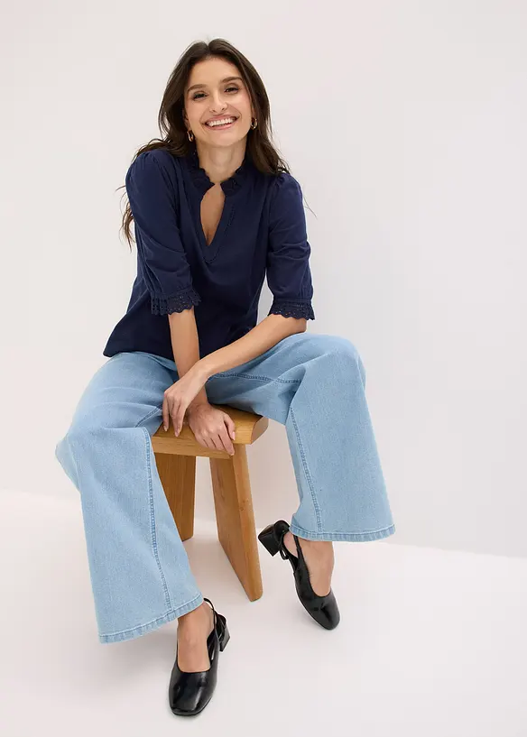 Maglia a maniche lunghe in puro cotone, bonprix