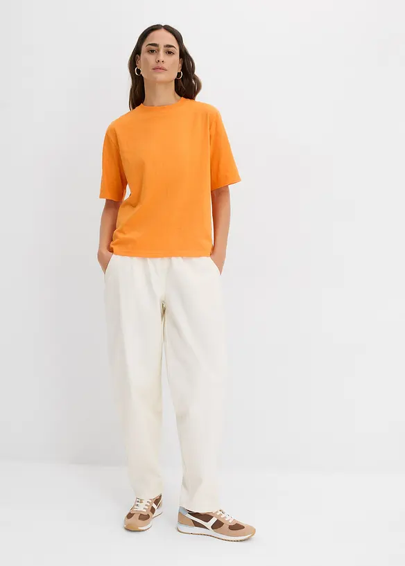 T-shirt boxy in filato fiammato di puro cotone biologico (pacco da 2), bonprix