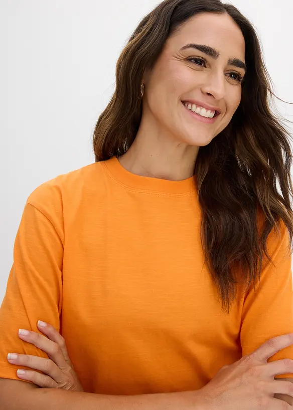 T-shirt boxy in filato fiammato di puro cotone biologico (pacco da 2), bonprix