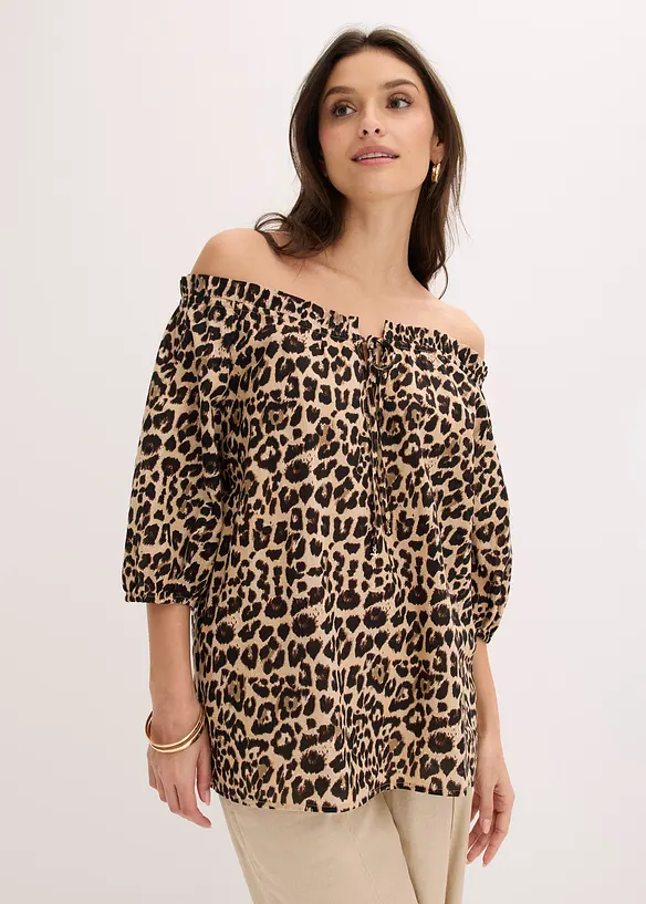 Blusa a maniche corte in puro cotone biologico, bonprix