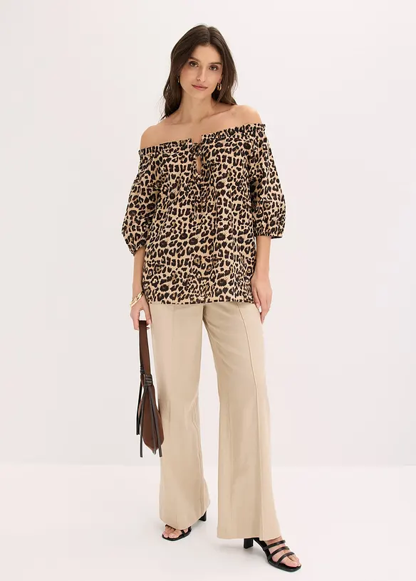 Blusa a maniche corte in puro cotone biologico, bonprix