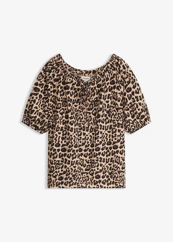 Blusa a maniche corte in puro cotone biologico, bonprix