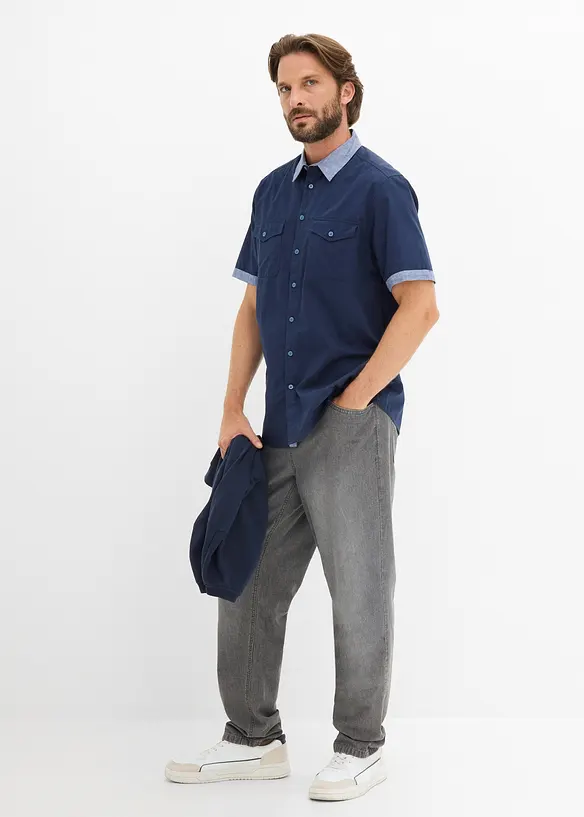 Camicia effetto 2 in 1 a maniche corte, bonprix