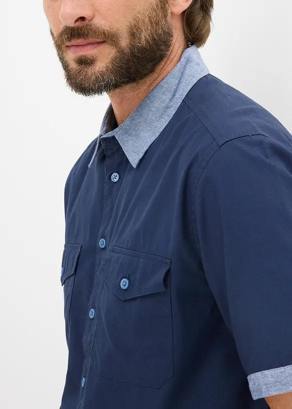 Camicia effetto 2 in 1 a maniche corte, bonprix