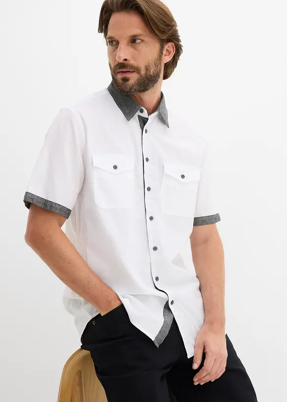 Camicia effetto 2 in 1 a maniche corte, bonprix