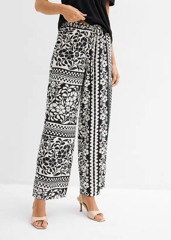 Pantaloni con elastico in vita in misto viscosa fluente, bonprix