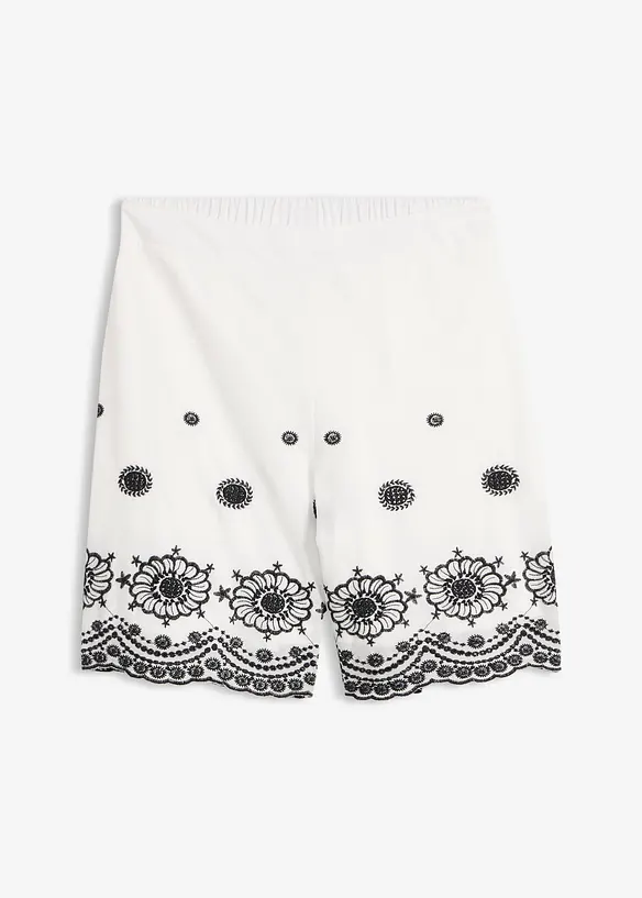 Shorts in twill con pizzo traforato, bonprix