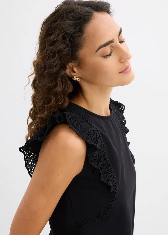 Top in misto cotone, bonprix