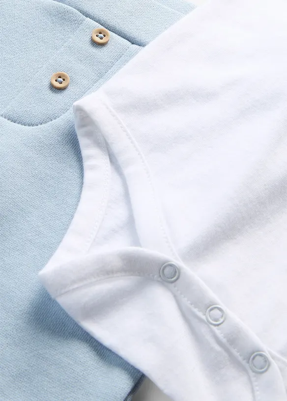 Body a maniche lunghe e pantaloni in cotone biologico (set 2 pezzi), bonprix