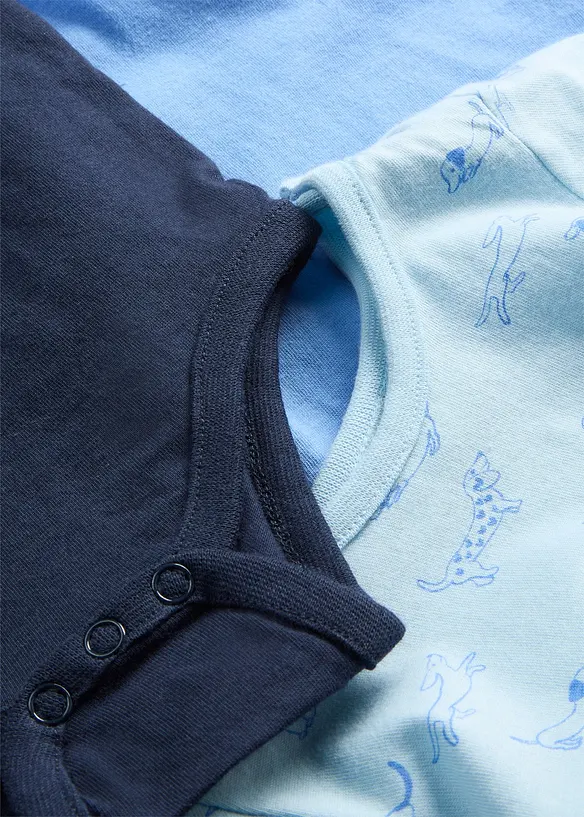 Body a maniche corte in puro cotone biologico (pacco da 3), bonprix