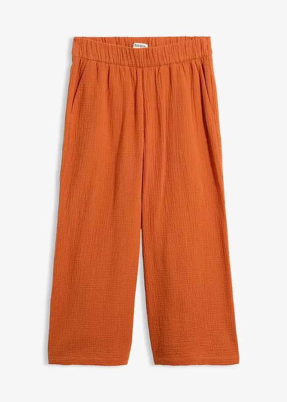 Pantaloni larghi in mussola di cotone, bonprix