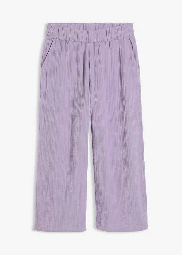 Pantaloni larghi in mussola di cotone, bonprix