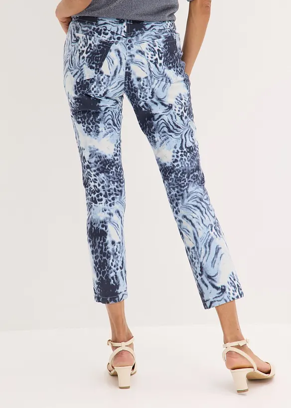 Pantaloni cropped elasticizzati a fantasia, bonprix