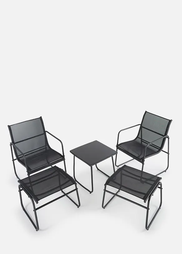 Tavolo, sedie, sgabelli da giardino (set giardino 5 pezzi), bonprix
