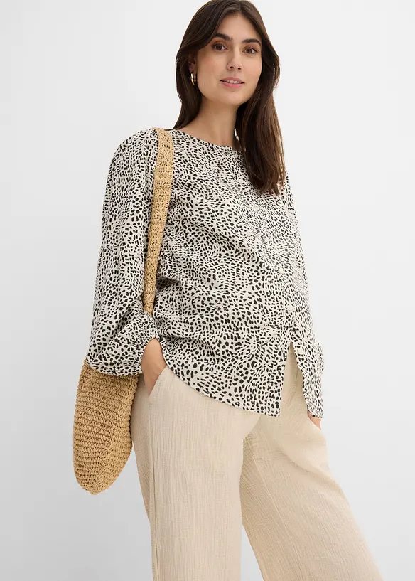 Pantaloni pr&eacute;maman in mussola di puro cotone, loose fit, bonprix