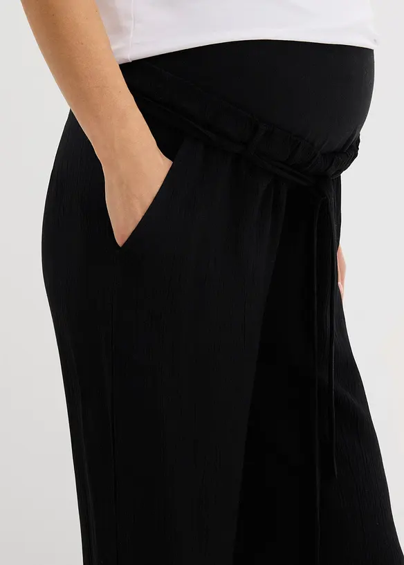 Pantaloni pr&eacute;maman comodi in cr&ecirc;pe di viscosa, loose fit, bonprix