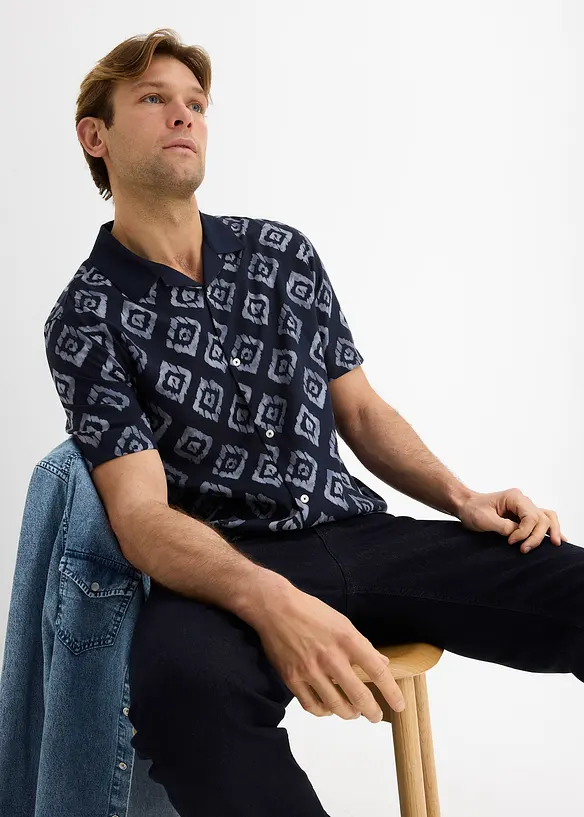 Camicia a maniche corte con colletto resort, bonprix