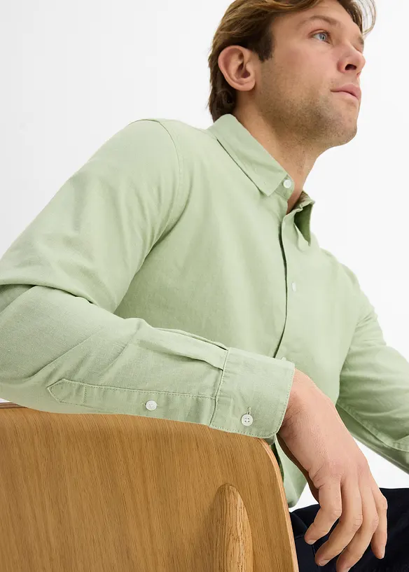 Camicia a maniche lunghe in misto lino fresco, modern fit, bonprix