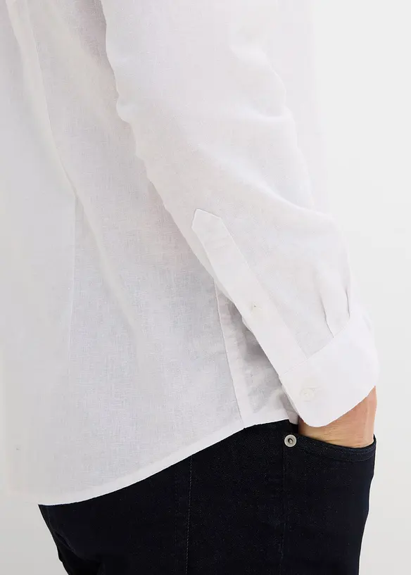Camicia a maniche lunghe in misto lino fresco, modern fit, bonprix