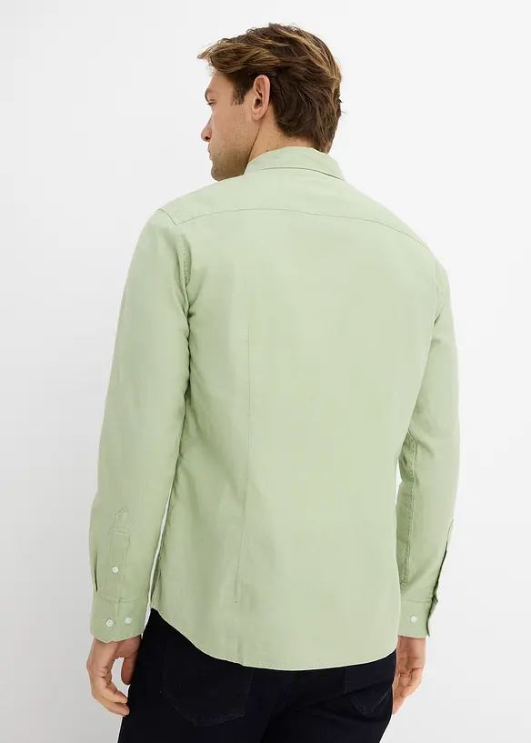 Camicia a maniche lunghe in misto lino fresco, modern fit, bonprix