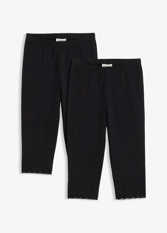 Leggings a pinocchietto con cotone biologico (pacco da 2), bonprix