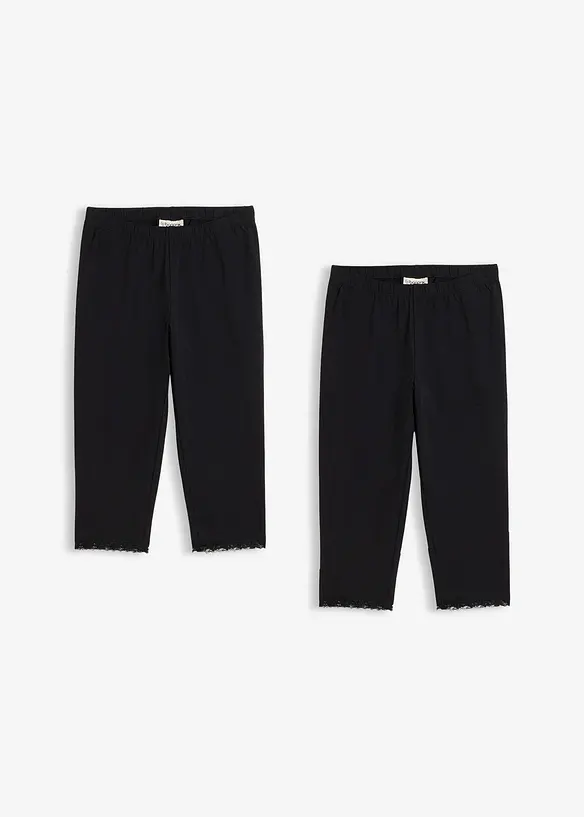 Leggings a pinocchietto con cotone biologico (pacco da 2), bonprix