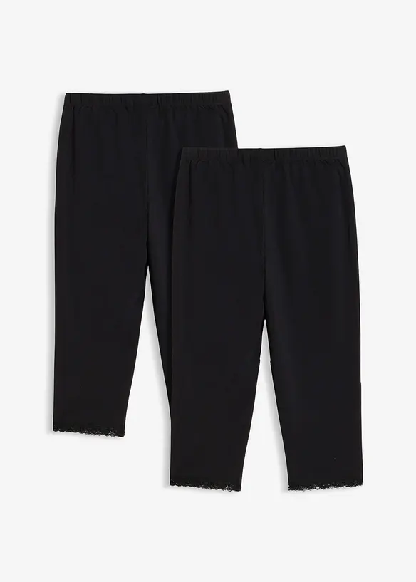 Leggings a pinocchietto con cotone biologico (pacco da 2), bonprix