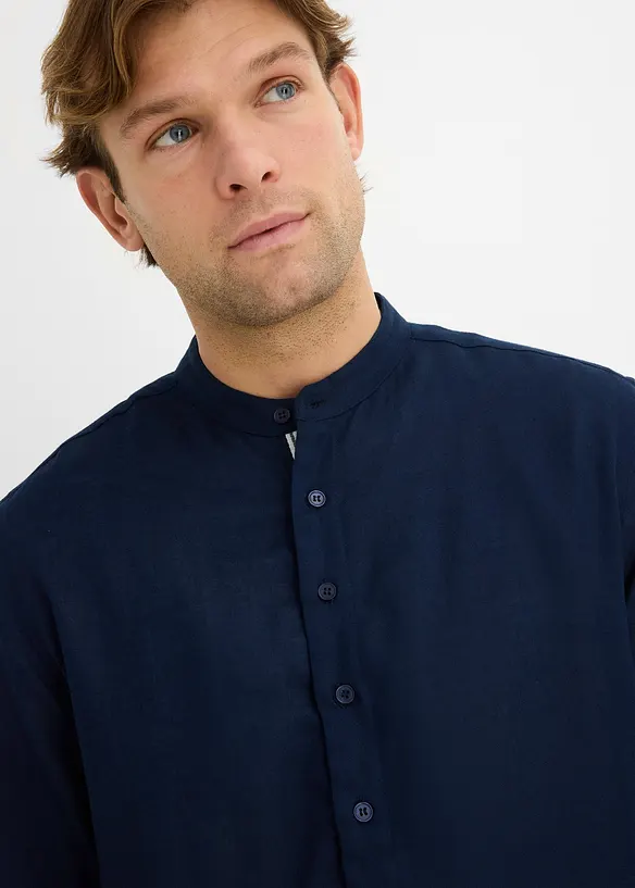 Camicia a maniche lunghe in misto lino fresco, bonprix