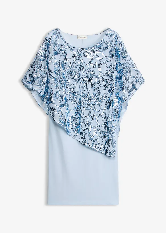 Abito da cocktail con sovrapposizione ricamata con paillettes, bonprix