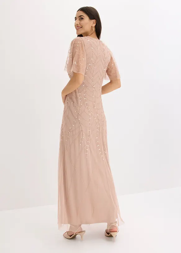 Abito da sera in tulle delicato con ricami e paillettes, bonprix