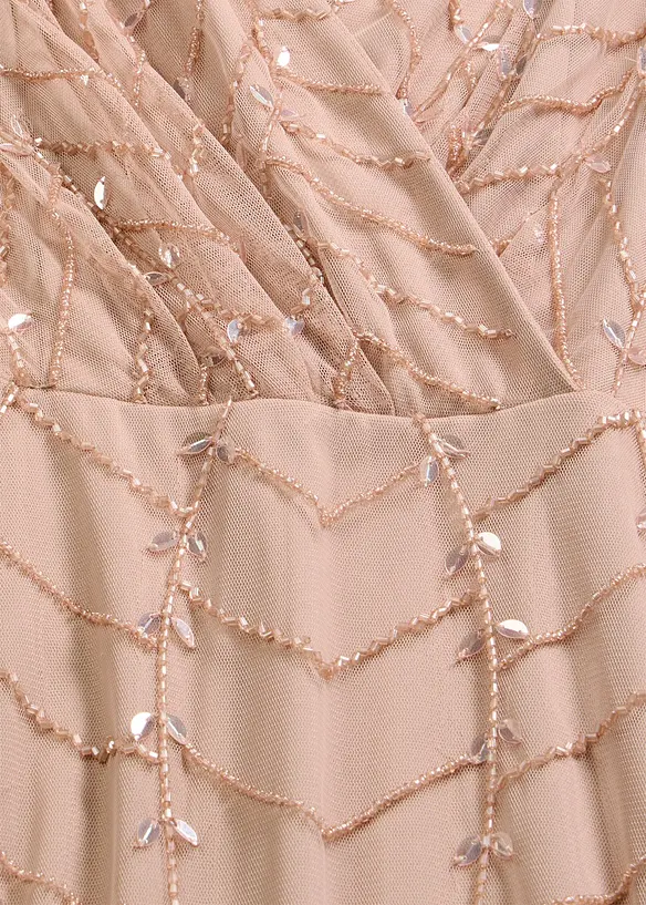 Abito da sera in tulle delicato con ricami e paillettes, bonprix