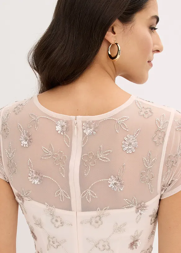 Abito da sera in tulle delicato con paillettes ricamate, bonprix