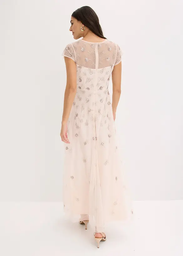 Abito da sera in tulle delicato con paillettes ricamate, bonprix