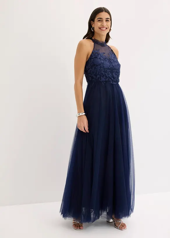 Abito da sera in tulle delicato con pizzo, bonprix