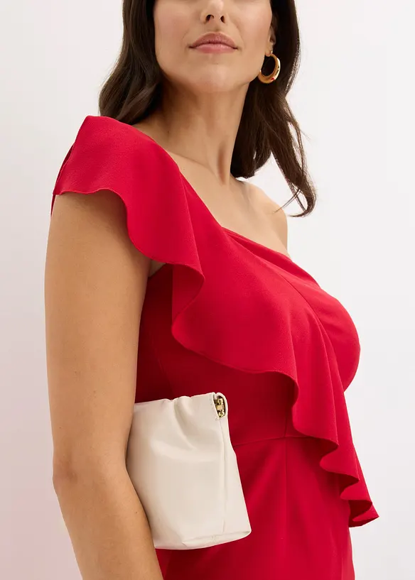 Tuta monospalla in  cr&ecirc;pe operato, bonprix