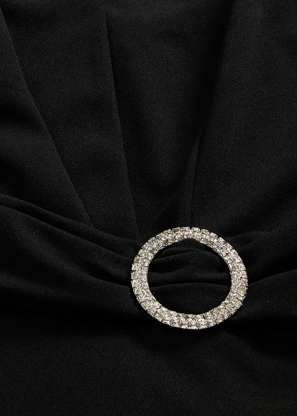 Abito da sera in cr&ecirc;pe operato con drappeggio, bonprix