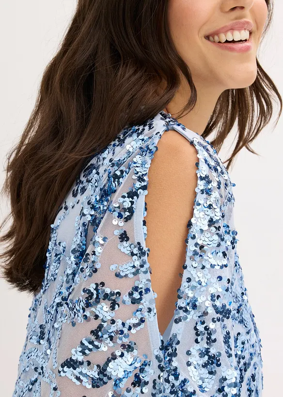 Abito da cocktail con sovrapposizione ricamata con paillettes, bonprix