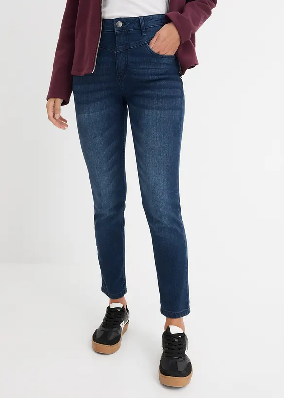 Jeans skinny cropped, vita alta, bonprix