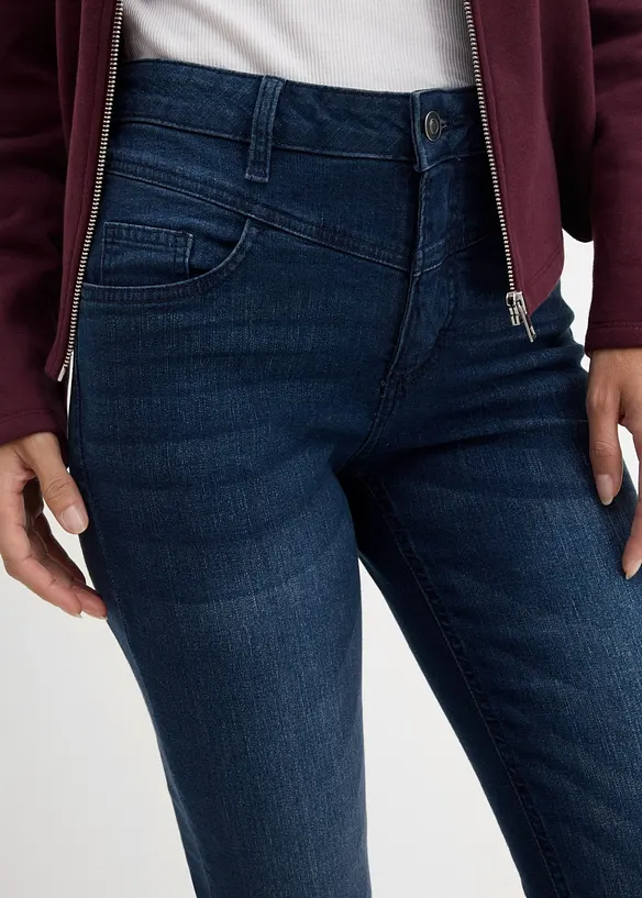 Jeans skinny cropped, vita alta, bonprix
