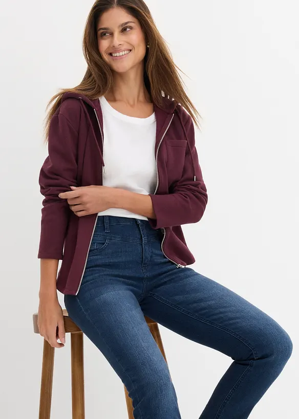 Jeans skinny cropped, vita alta, bonprix