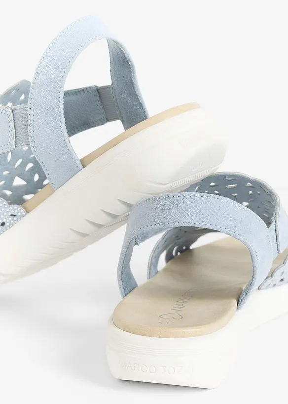 Sandali Marco Tozzi glitterati con tacco e plateau, Marco Tozzi